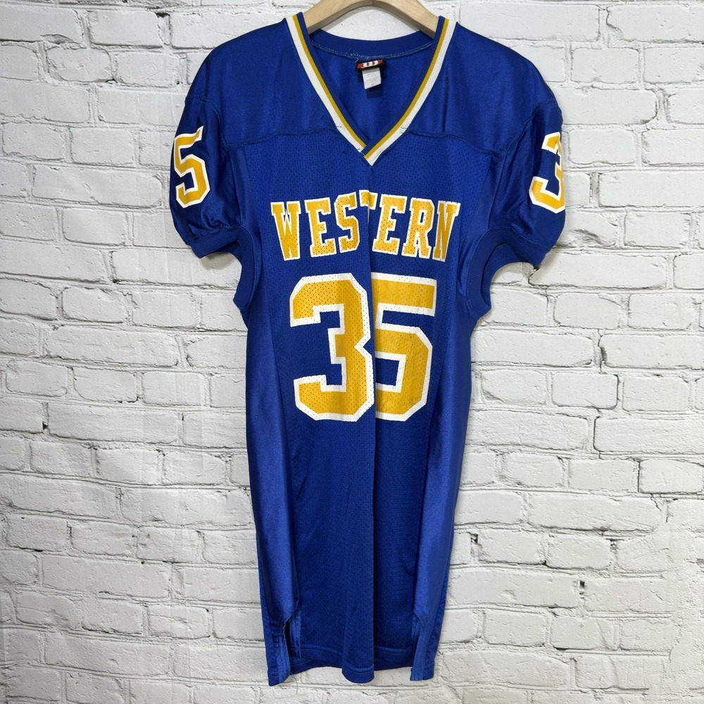 Vintage‎ Wilson Western Albemarle Warriors HS Football Jersey 44 Game Used WAHS